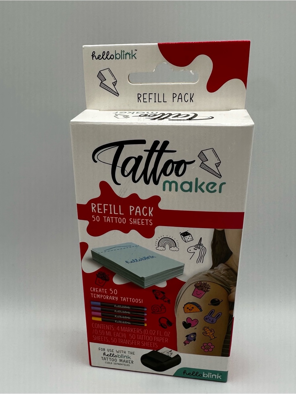 Hello Blink Tattoo Maker Refill Pack – Makes 50 Refill - Paper and Markers